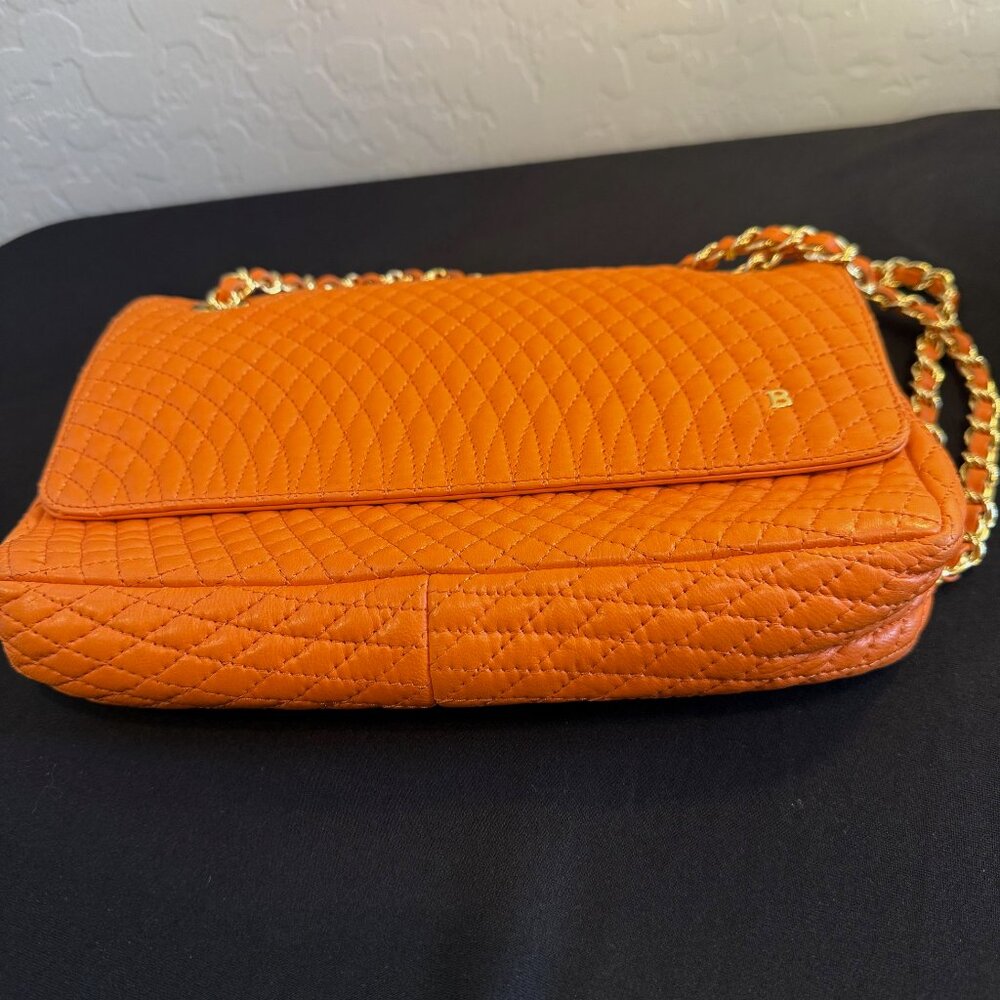 Bally Orange Quilted Shoulder Bag - Picture 4 of 9